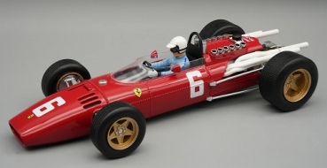 TMD18318A Ferrari 312 F1 1966 Winner Italy GP Monza #6 Driven by: Ludovico Scarfiotti (with driver figure) 1:18